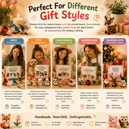 🎁 Today Only Save 70% OFF — Create 4 Adorable 3D Beaded Animals With A Relaxing DIY Kit For Cute Desk Decor, Handmade Gifts & Cozy Craft Time 🧵🐾✨
