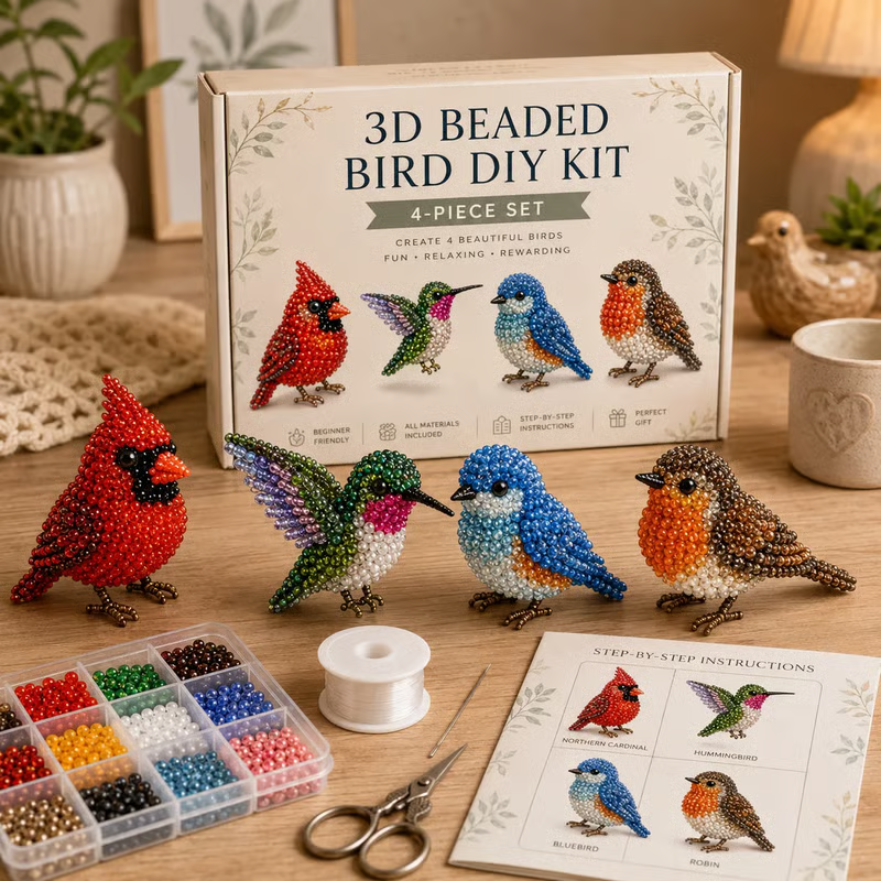 🎁 Today Only Save 70% OFF — Create 4 Adorable 3D Beaded Animals With A Relaxing DIY Kit For Cute Desk Decor, Handmade Gifts & Cozy Craft Time 🧵🐾✨