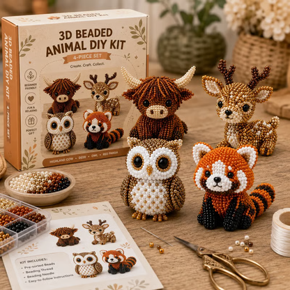 🎁 Today Only Save 70% OFF — Create 4 Adorable 3D Beaded Animals With A Relaxing DIY Kit For Cute Desk Decor, Handmade Gifts & Cozy Craft Time 🧵🐾✨