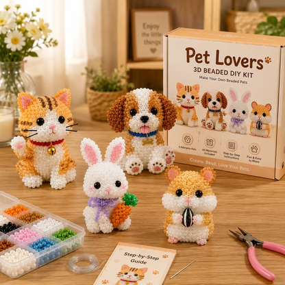 🎁 Today Only Save 70% OFF — Create 4 Adorable 3D Beaded Animals With A Relaxing DIY Kit For Cute Desk Decor, Handmade Gifts & Cozy Craft Time 🧵🐾✨