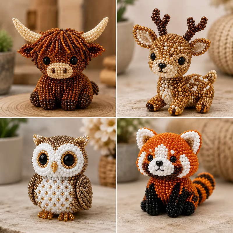 🎁 Today Only Save 70% OFF — Create 4 Adorable 3D Beaded Animals With A Relaxing DIY Kit For Cute Desk Decor, Handmade Gifts & Cozy Craft Time 🧵🐾✨