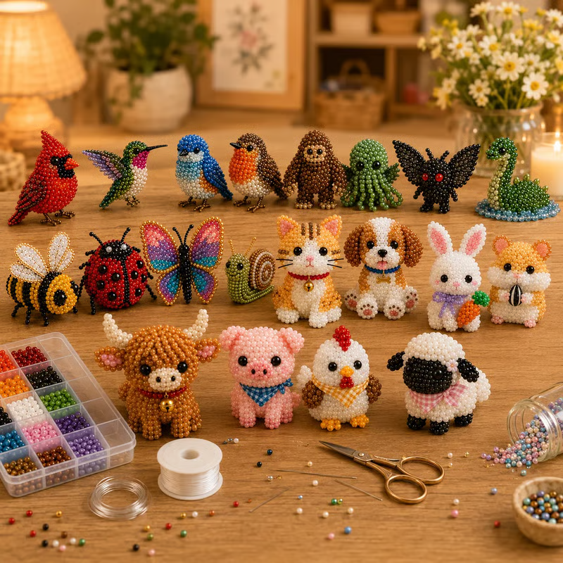 🎁 Today Only Save 70% OFF — Create 4 Adorable 3D Beaded Animals With A Relaxing DIY Kit For Cute Desk Decor, Handmade Gifts & Cozy Craft Time 🧵🐾✨