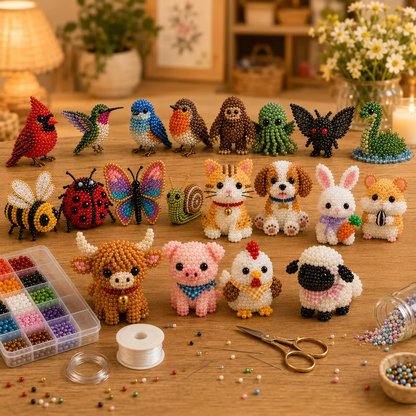 🎁 Today Only Save 70% OFF — Create 4 Adorable 3D Beaded Animals With A Relaxing DIY Kit For Cute Desk Decor, Handmade Gifts & Cozy Craft Time 🧵🐾✨
