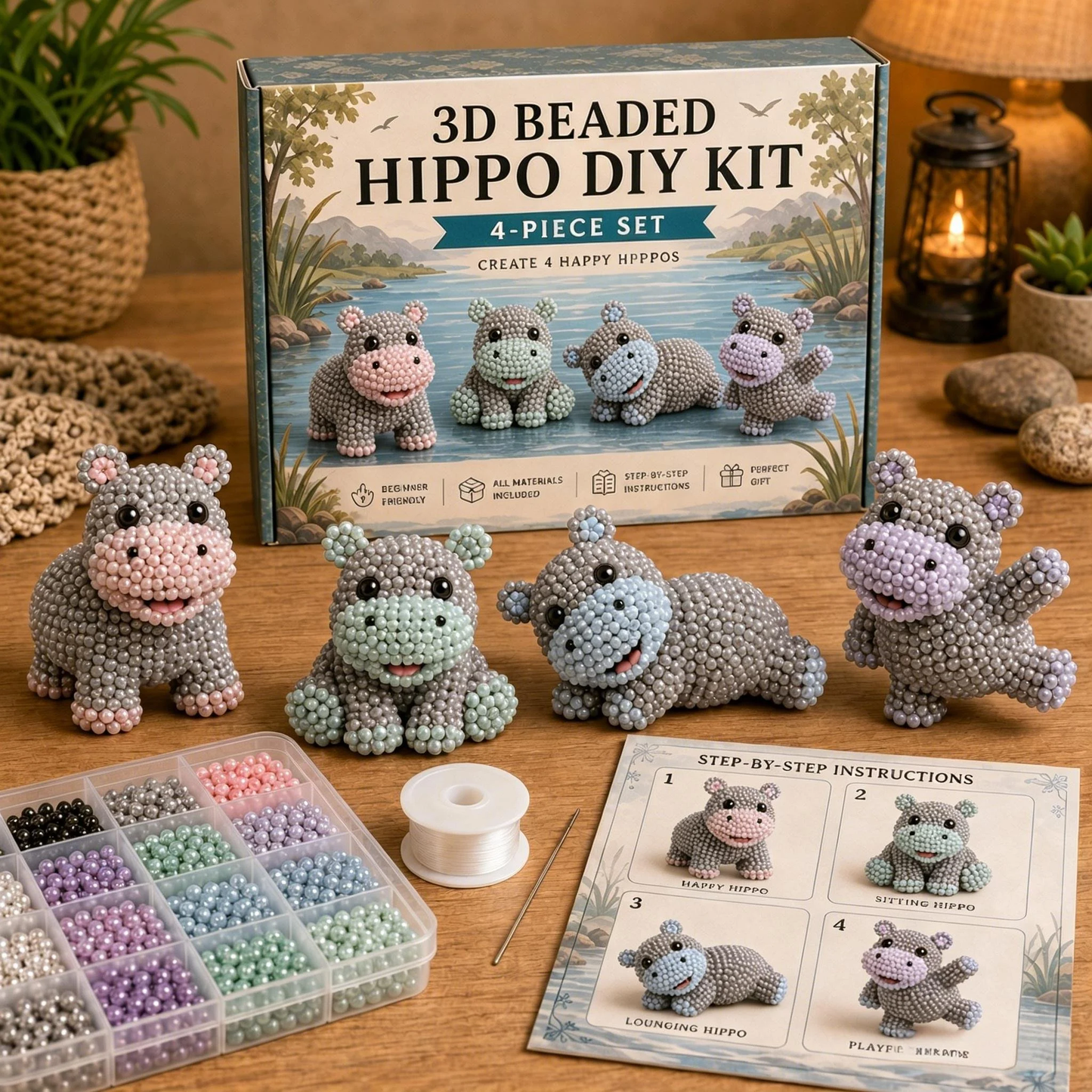 🎁 Today Only Save 70% OFF — Create 4 Adorable 3D Beaded Animals With A Relaxing DIY Kit For Cute Desk Decor, Handmade Gifts & Cozy Craft Time 🧵🐾✨
