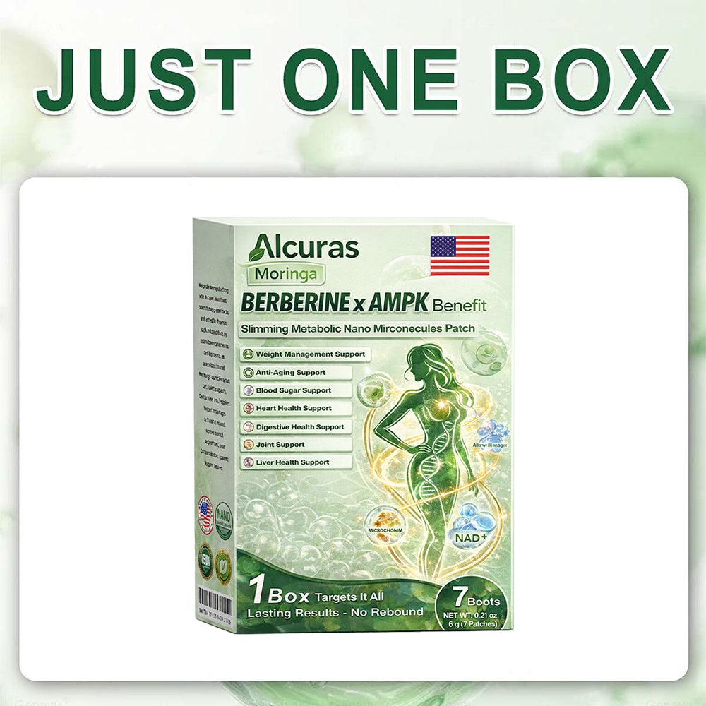 🔥Alcuras™ Moringa × Berberine × AMPK 8-Benefit Slimming & Metabolic Nano Microneedle Patch 🇺🇸  Just once a day · Visible changes in 7 days  ✅ For obesity, loose skin, diabetes, sleep apnea, joint issues, and more