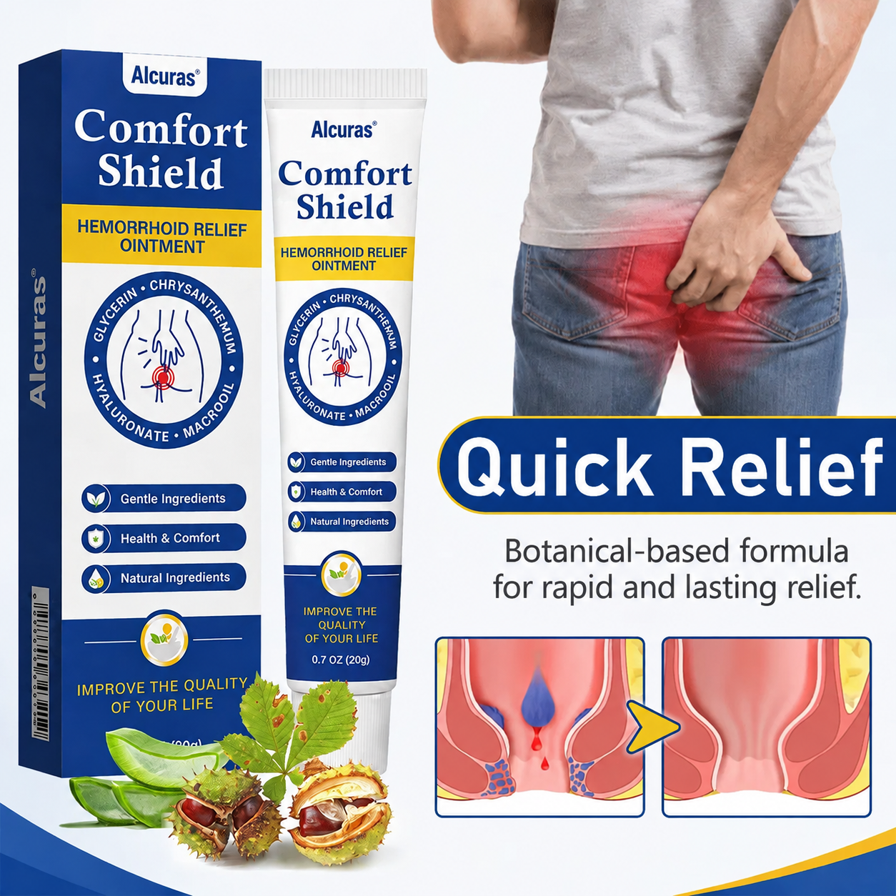 Alcuras® ComfortShield Hemorrhoid Relief Ointment