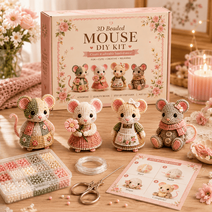 🎁 Today Only Save 70% OFF — Create 4 Adorable 3D Beaded Animals With A Relaxing DIY Kit For Cute Desk Decor, Handmade Gifts & Cozy Craft Time 🧵🐾✨
