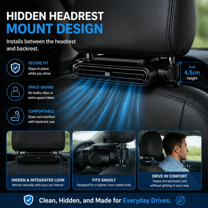 🥵❄️ TODAY ONLY — 50% OFF 🚗💥Stop Backseat Heat Stress & Keep Your Baby Comfortable👶 Hidden Headrest Car Fan💙 Cool air, calm baby, stress-free driving every time!