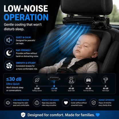 🥵❄️ TODAY ONLY — 50% OFF 🚗💥Stop Backseat Heat Stress & Keep Your Baby Comfortable👶 Hidden Headrest Car Fan💙 Cool air, calm baby, stress-free driving every time!